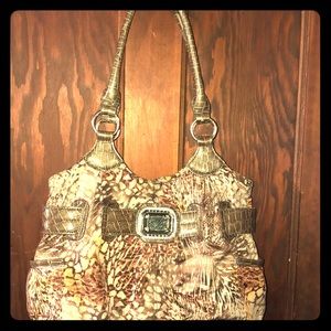 Sienna Ricchi, fabric & faux alligator hand bag